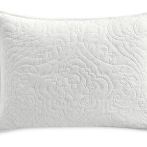 Charter Club Sculpted Paisley Embroidered Cotton Pillow Sham, Standard,